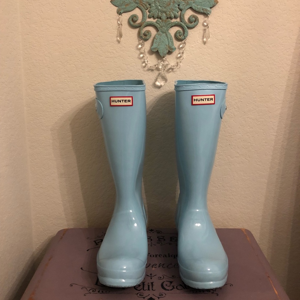 Hunter Original Kids Gloss Baby Blue Boot EU 37